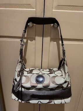 Vintage Coach Signature Stripe Hobo handbag.  Very good condition.